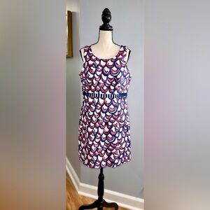 Lilly Pulitzer Sleeveless Navy, White & Pink Scallop Print Dress